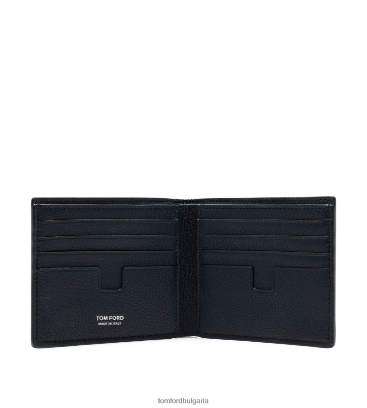 мъже аксесоар класически сгъваем портфейл от зърнеста кожа среднощно синьо TOM FORD B880D826