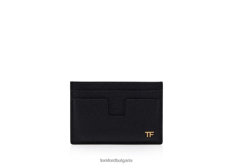 мъже аксесоар дребнозърнист кожен картодържател черен TOM FORD B880D827
