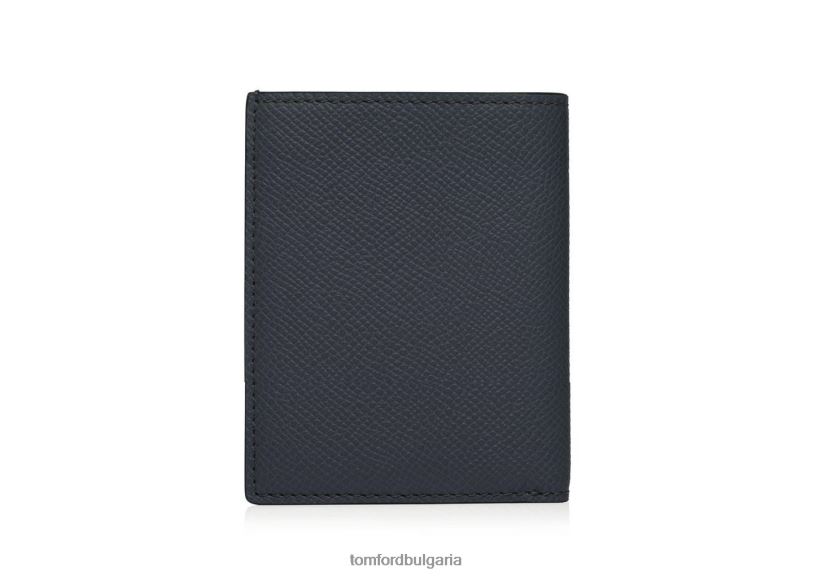 мъже аксесоар сгъваем картодържател от дребна зърнеста кожа среднощно синьо TOM FORD B880D829