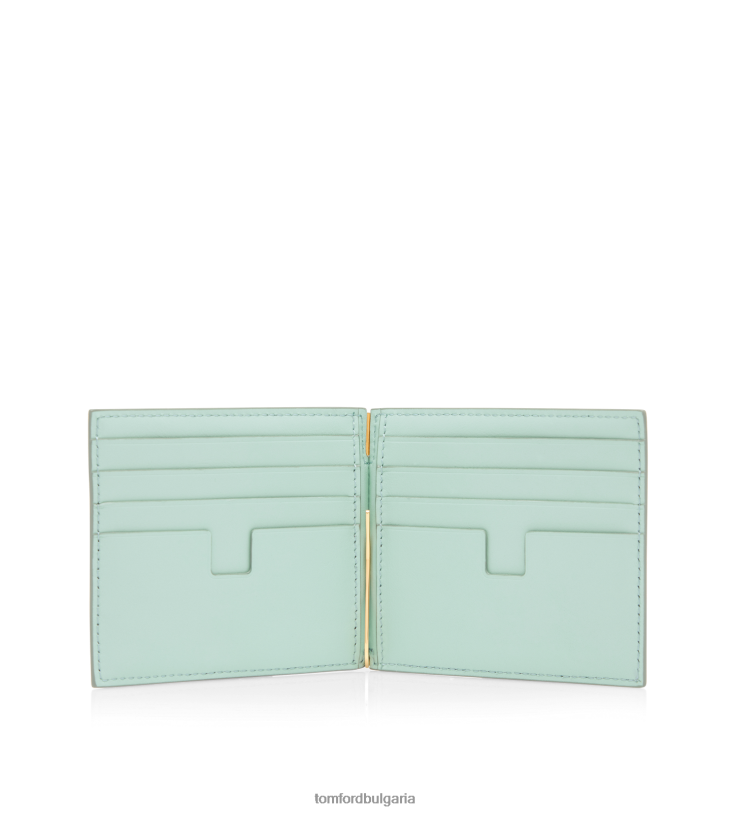 мъже аксесоар портфейл с щампа за пари с крокодил пастелно тюркоазено TOM FORD B880D831