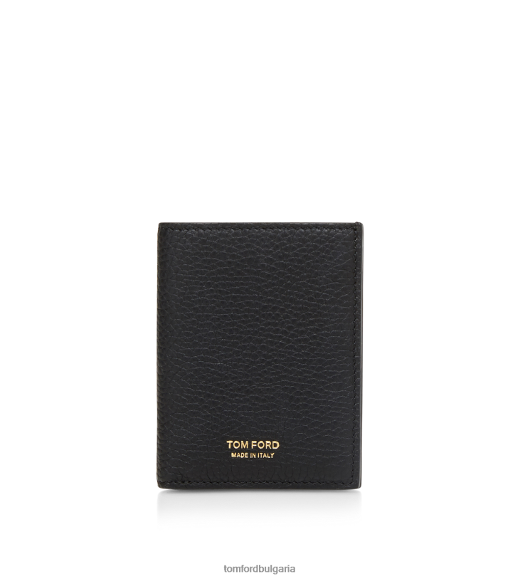 мъже аксесоар сгъваем картодържач от зърнеста кожа черен TOM FORD B880D833