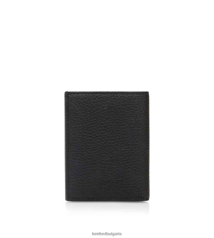 мъже аксесоар сгъваем картодържач от зърнеста кожа черен TOM FORD B880D833