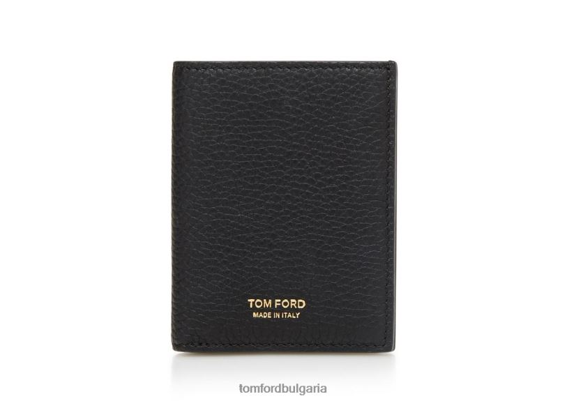 мъже аксесоар сгъваем картодържач от зърнеста кожа черен TOM FORD B880D837