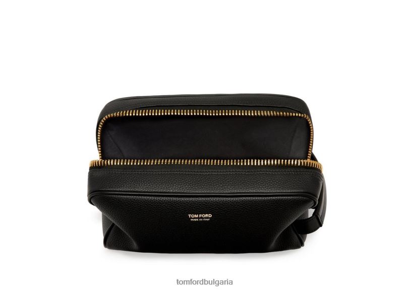 мъже аксесоар тоалетна чанта от зърнеста кожа черен TOM FORD B880D838