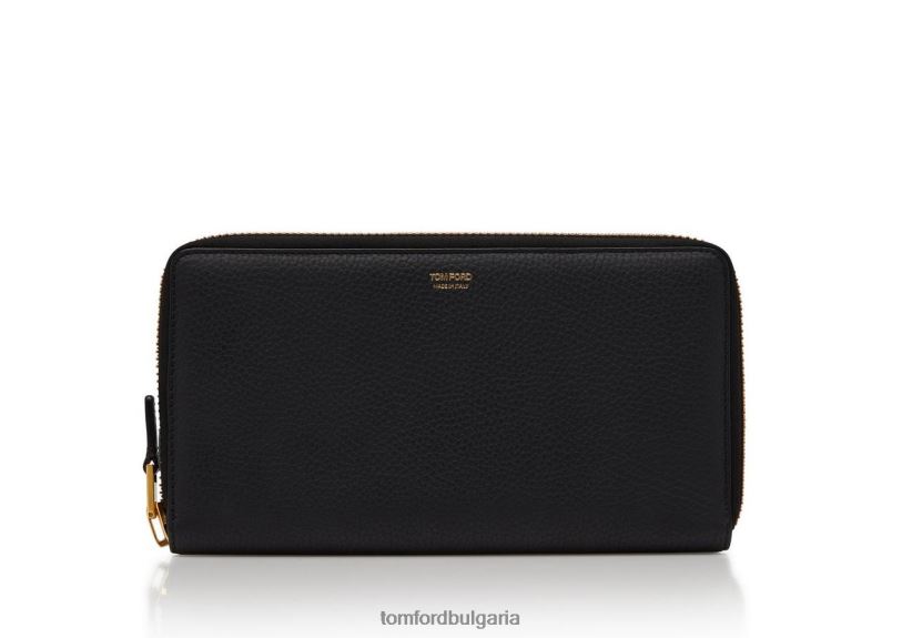 мъже аксесоар портфейл за пътуване от зърнеста кожа черен TOM FORD B880D842