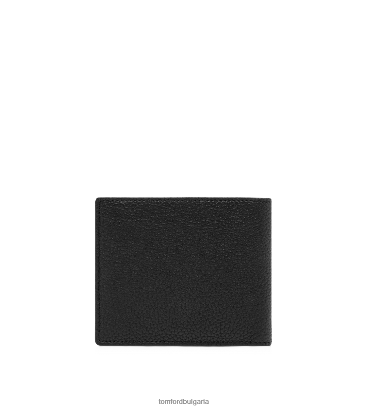 мъже аксесоар двоен портфейл от зърнеста кожа черен + лайм TOM FORD B880D846