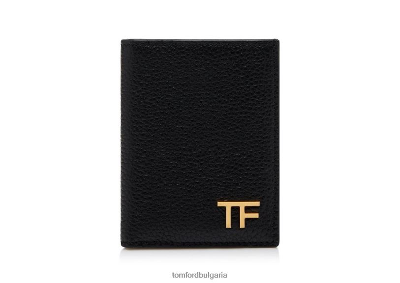 мъже аксесоар сгъваем картодържач от зърнеста кожа черен TOM FORD B880D847