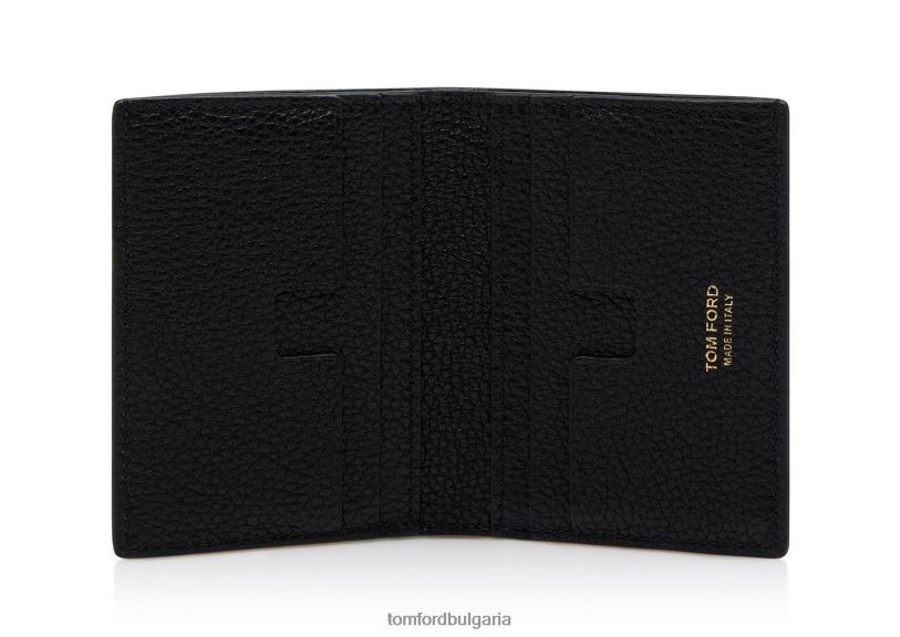 мъже аксесоар сгъваем картодържач от зърнеста кожа черен TOM FORD B880D847