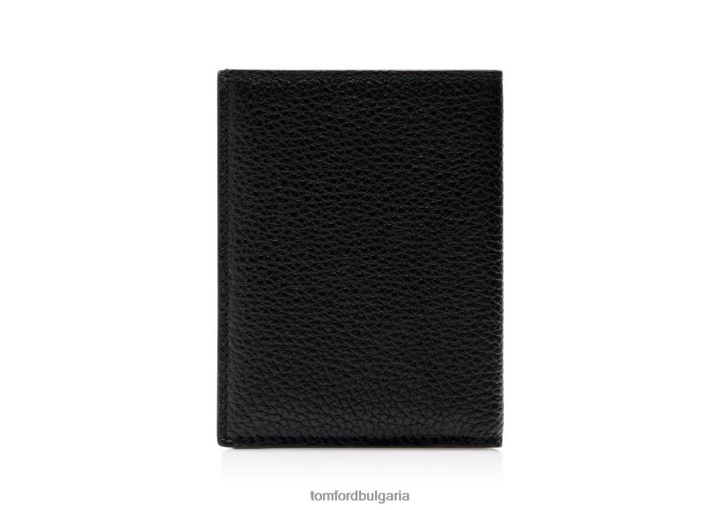 мъже аксесоар сгъваем картодържач от зърнеста кожа черен TOM FORD B880D847