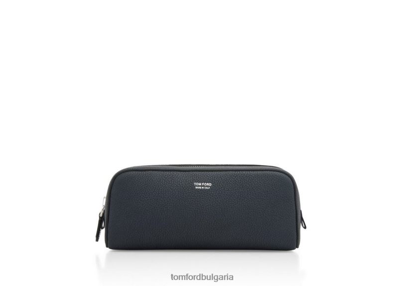 мъже аксесоар тоалетна чанта от зърнеста кожа среднощно синьо TOM FORD B880D851