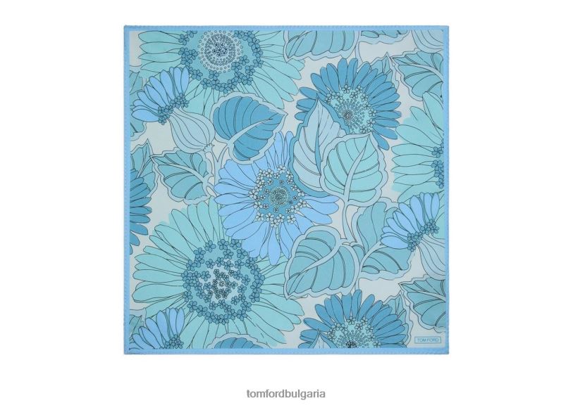 мъже аксесоар Джобно каре тип маргаритка от 70-те син TOM FORD B880D950