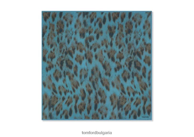 мъже аксесоар джобно квадратче от крепдешин светло син гепард TOM FORD B880D941