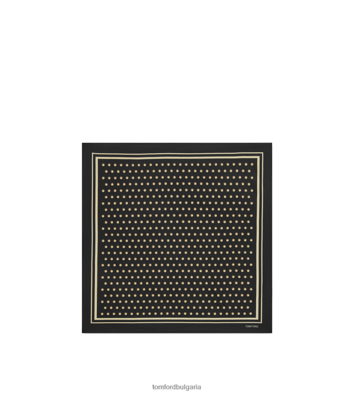 мъже аксесоар каре с квадратен дизайн на точки черен TOM FORD B880D945