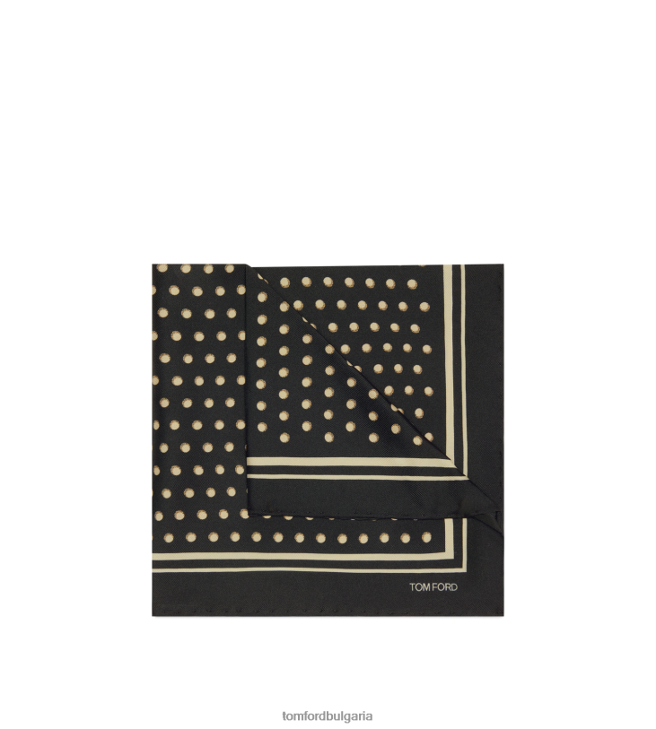 мъже аксесоар каре с квадратен дизайн на точки черен TOM FORD B880D945