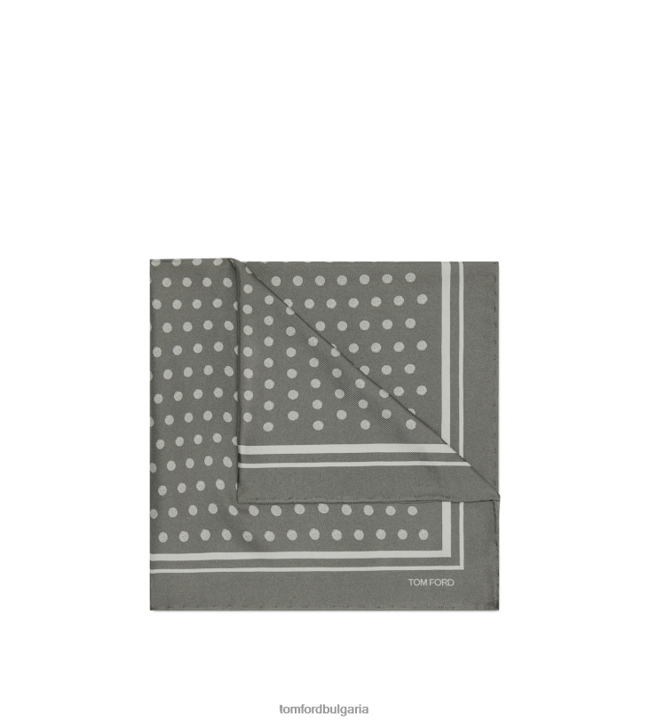 мъже аксесоар каре с квадратен дизайн на точки сиво TOM FORD B880D946