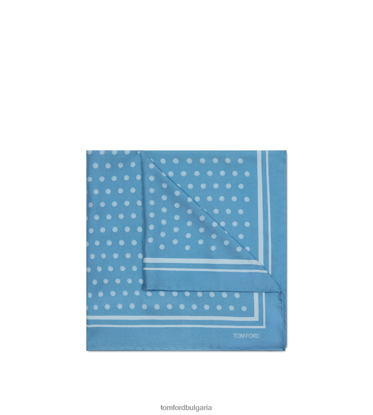 мъже аксесоар каре с квадратен дизайн на точки птичи синьо TOM FORD B880D947