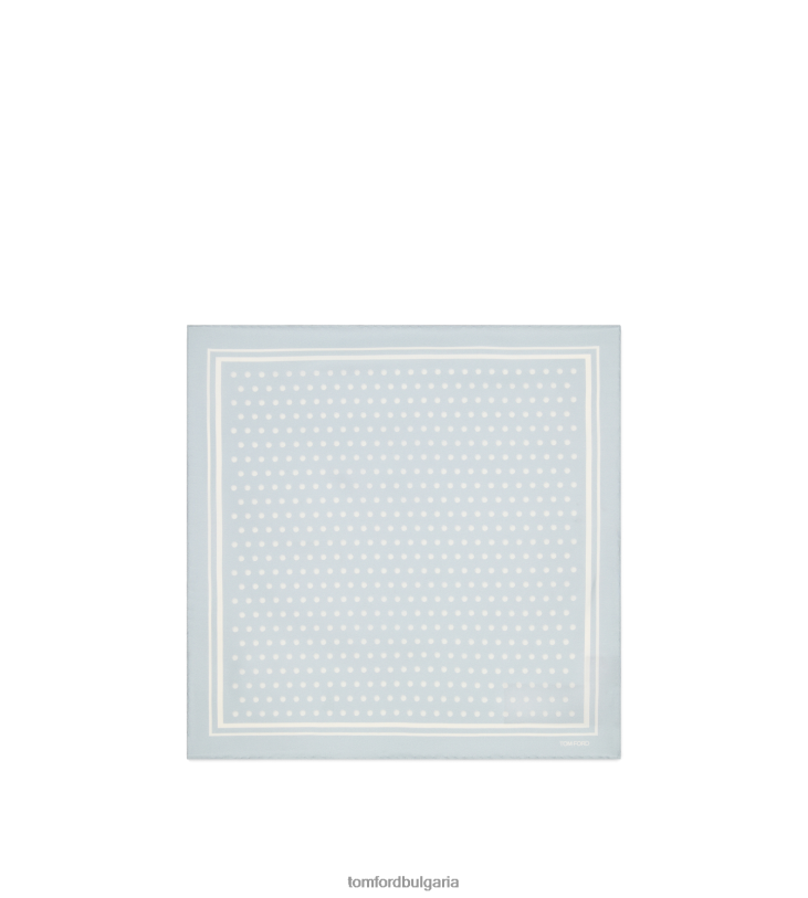 мъже аксесоар каре с квадратен дизайн на точки сребристо синьо TOM FORD B880D948