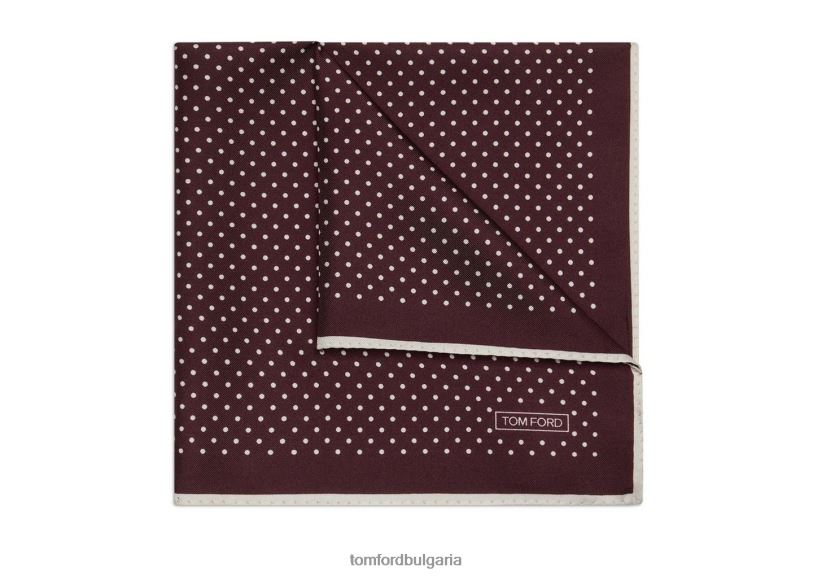 мъже аксесоар джобен квадрат на точки бордо TOM FORD B880D952