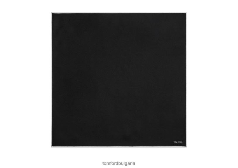 мъже аксесоар сатенен джобен квадрат черен TOM FORD B880D958
