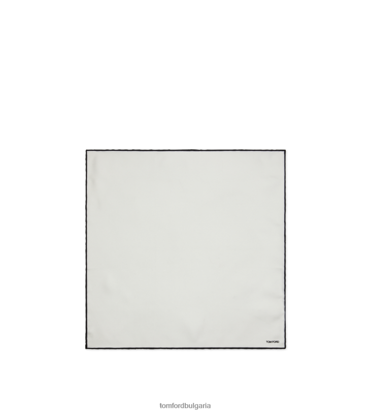 мъже аксесоар сатенен джобен квадрат бяло TOM FORD B880D960