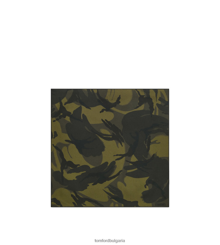 мъже аксесоар камуфлажен джобен квадрат зелено TOM FORD B880D965