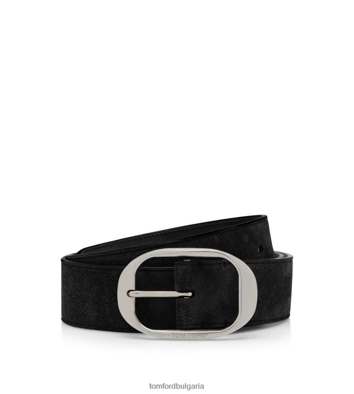 мъже аксесоар велурен овален колан черен TOM FORD B880D724