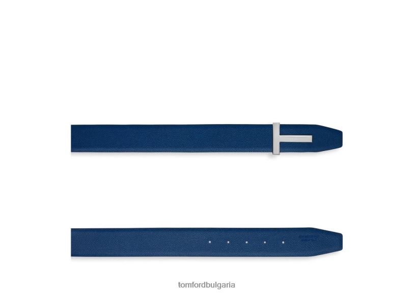 мъже аксесоар дребнозърнест кожен колан с икона черно + ултрамарин TOM FORD B880D726