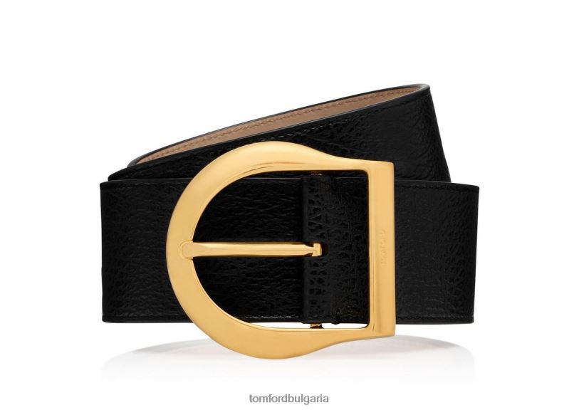 мъже аксесоар западен джинсов колан от зърнеста кожа черен TOM FORD B880D727