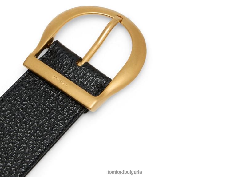 мъже аксесоар западен джинсов колан от зърнеста кожа черен TOM FORD B880D727