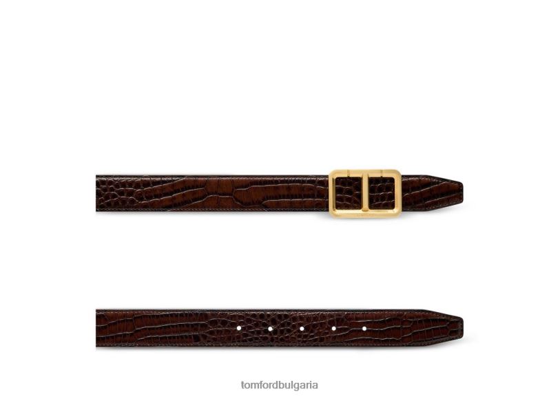 мъже аксесоар колан с щампован алигатор тютюн TOM FORD B880D734