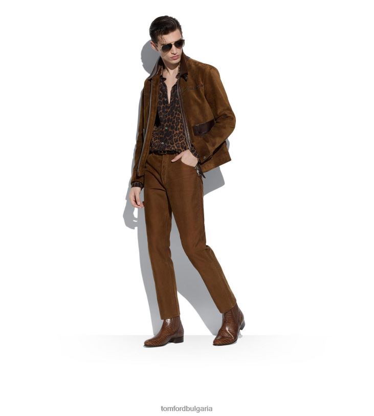 мъже аксесоар колан с щампован алигатор тютюн TOM FORD B880D734