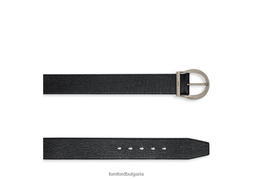 мъже аксесоар западен джинсов колан от зърнеста кожа черен TOM FORD B880D736