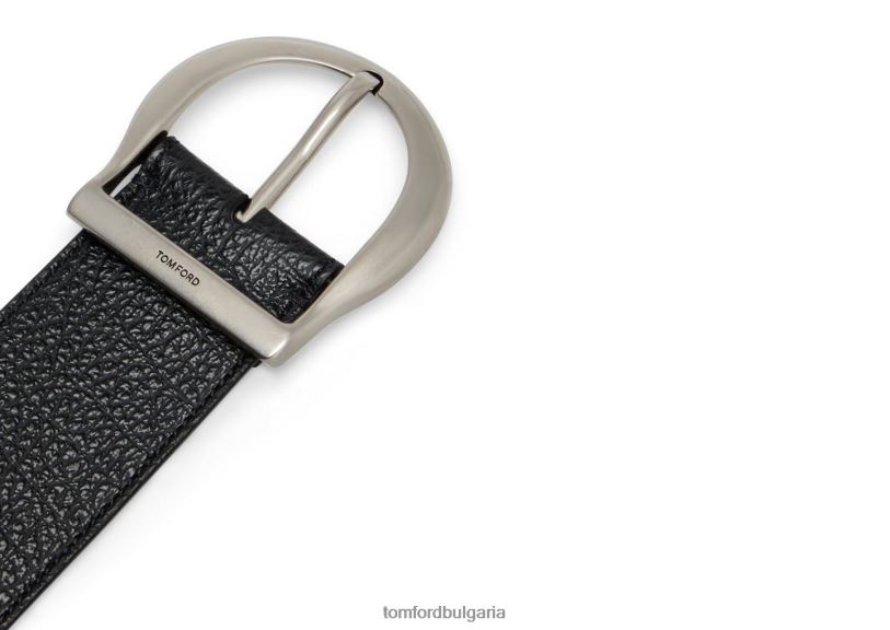 мъже аксесоар западен джинсов колан от зърнеста кожа черен TOM FORD B880D736