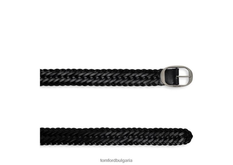 мъже аксесоар овален тъкан кожен колан черен TOM FORD B880D761