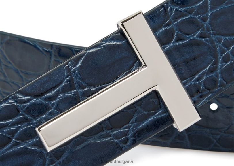 мъже аксесоар колан с икона на крокодил тъмно синьо TOM FORD B880D764