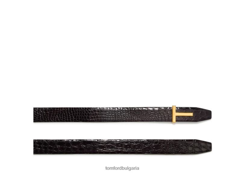 мъже аксесоар колан с икона на крокодил патладжан TOM FORD B880D766