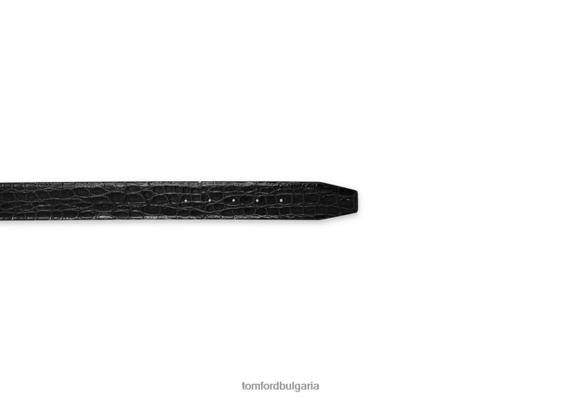 мъже аксесоар колан с икона на крокодил черен TOM FORD B880D767