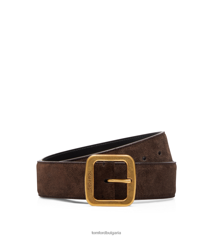 мъже аксесоар велурен квадратен колан шоколад TOM FORD B880D769