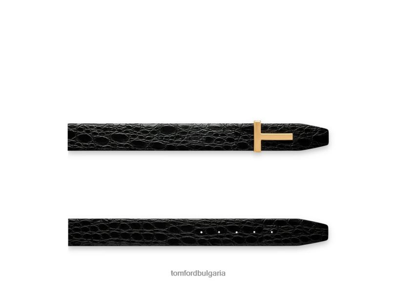 мъже аксесоар колан с икона на крокодил черен TOM FORD B880D773