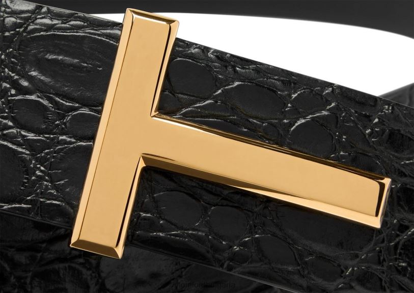 мъже аксесоар колан с икона на крокодил черен TOM FORD B880D773