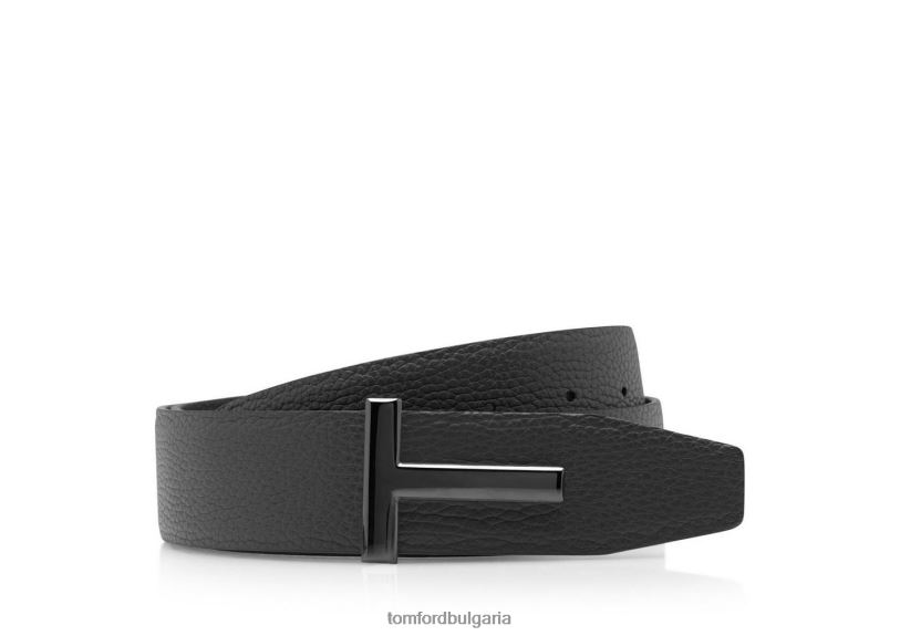 мъже аксесоар колан с икона от зърнеста кожа черен TOM FORD B880D775