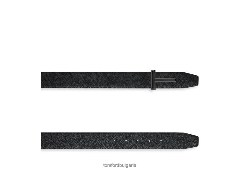 мъже аксесоар колан с икона от зърнеста кожа черен TOM FORD B880D775