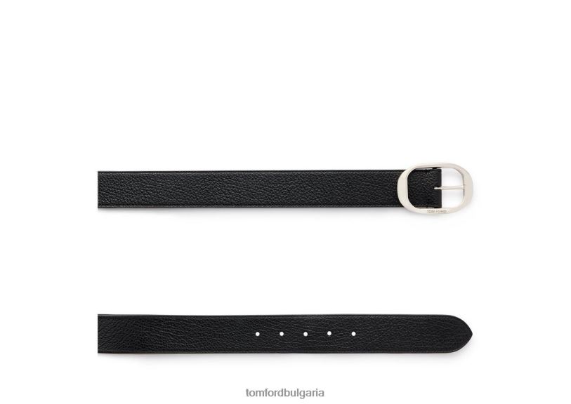 мъже аксесоар овален колан от зърнеста кожа черен TOM FORD B880D782