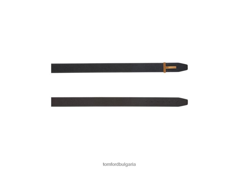 мъже аксесоар t колан от зърнеста кожа кафяво + черно TOM FORD B880D783