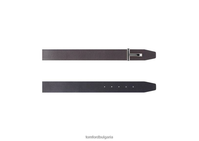 мъже аксесоар двустранен кожен колан t icon кафяво + черно TOM FORD B880D780