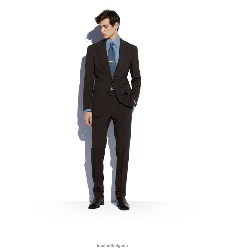 мъже аксесоар жакардова вратовръзка от кепър син TOM FORD B880D877