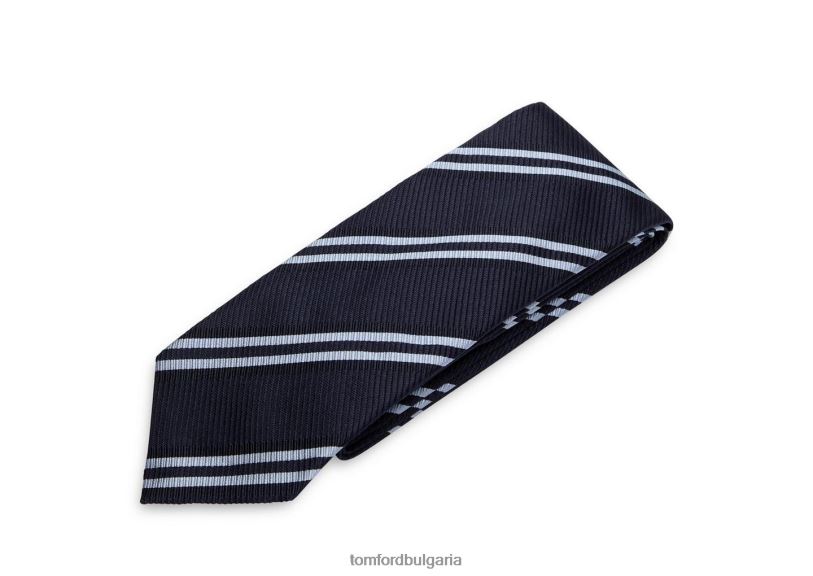 мъже аксесоар вратовръзка с голямо диагонално райе мастилено синьо TOM FORD B880D916