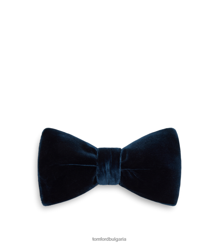 мъже аксесоар компактна светла кадифена папионка океан TOM FORD B880D922