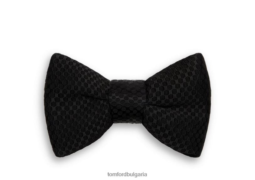 мъже аксесоар папийонка от вискоза тип пчелна пита черен TOM FORD B880D925