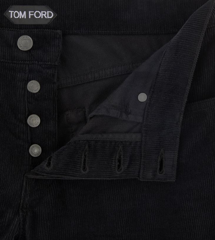 мъже облекло Тесен деним с шнур с 12 вълни черен TOM FORD B880D241